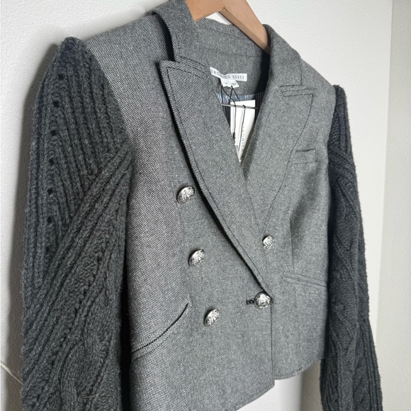 NWT Veronica Beard blazer Eamon Mixed Media
Double Breasted Jacket new gray knit - Picture 6 of 8
